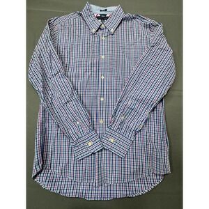 Tommy Hilfiger‎ Mens Slim Fit Button Down Long Sleeve Plaid Shirt Size Medium